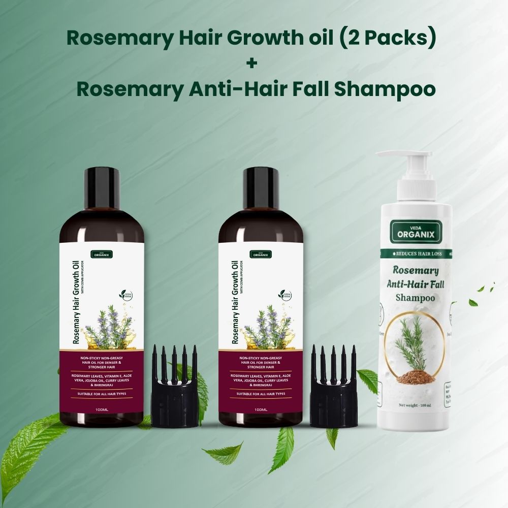 Rosemary Hair oil (2 Pack) + Rosemary Anti-Hair Fall Shampoo