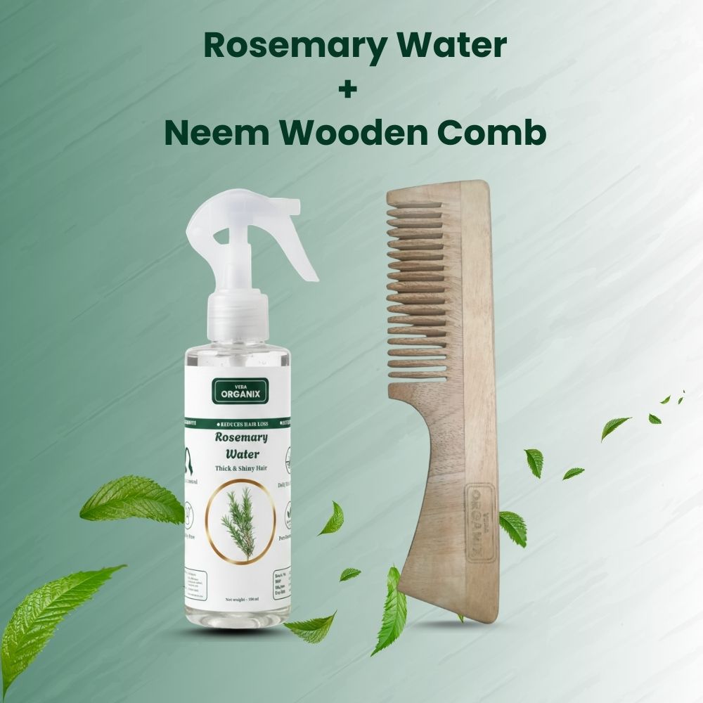 Rosemary Water + Neem Wooden Comb